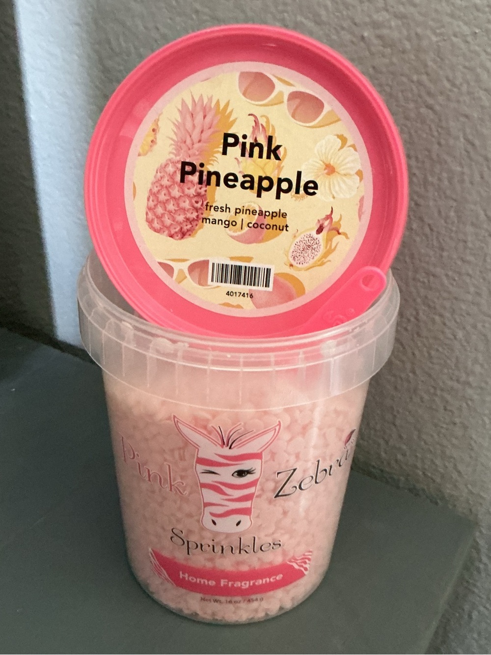 Pink Pineapple Pink Zebra Wax Melts in a 4 oz blend bag